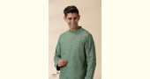 shop Handwoven Cotton - Green Jacket Style Men Long Kurta 