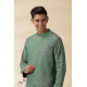 shop Handwoven Cotton - Green Jacket Style Men Long Kurta 