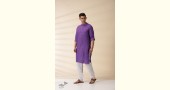 shop Purple Men Kantha Work Long Handwoven Cotton Kurta