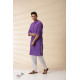 shop Purple Men Kantha Work Long Handwoven Cotton Kurta