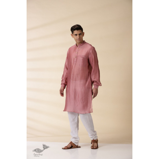 shop Blush Pink Chanderi Kurta  