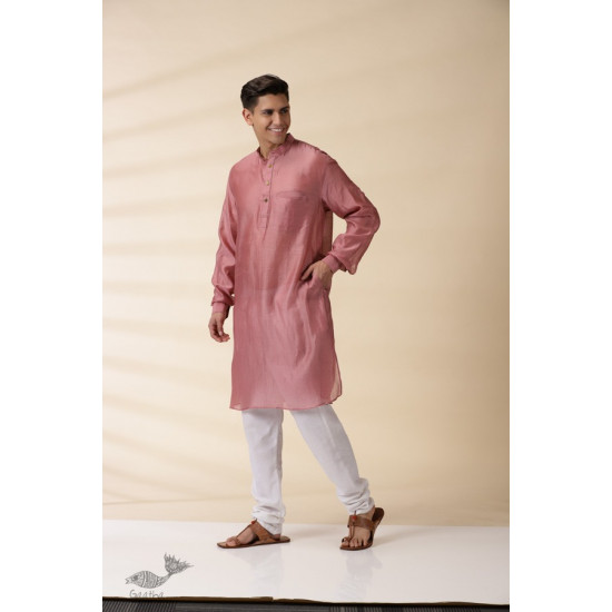 shop Blush Pink Chanderi Kurta  