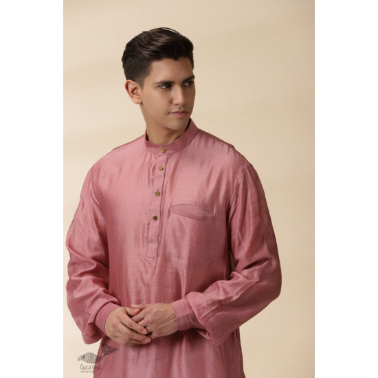 shop Blush Pink Chanderi Kurta  