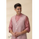 shop Blush Pink Chanderi Jacket & Kurta Set ( Set of Two)  