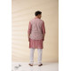 shop Blush Pink Chanderi Jacket & Kurta Set ( Set of Two)  