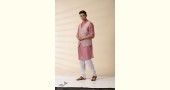 shop Blush Pink Chanderi Jacket & Kurta Set ( Set of Two)  