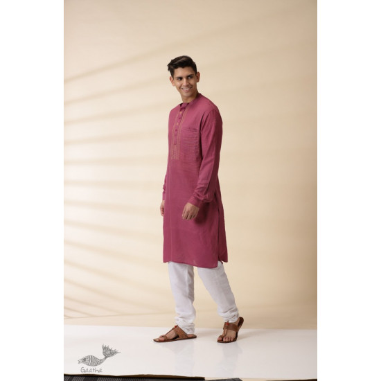 shop Majenta Handwoven Men Kurta 