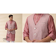 Ekansh . एकांश | Blush Pink Chanderi Jacket & Kurta Set ( Set of Two)  