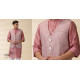 shop Blush Pink Chanderi Jacket & Kurta Set ( Set of Two)  