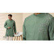 shop Handwoven Cotton - Green Jacket Style Men Long Kurta 