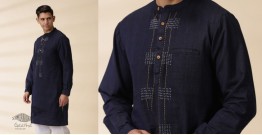 Ekansh . एकांश | Handwoven Cotton - Indigo Men's Kurta