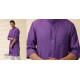 shop Purple Men Kantha Work Long Handwoven Cotton Kurta