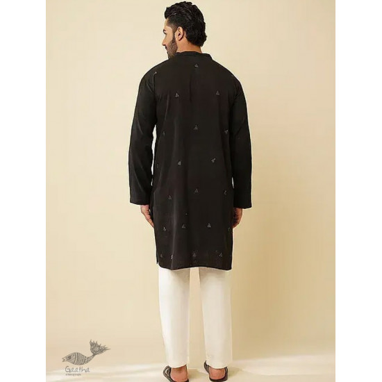 shop Handwoven Cotton - Black Men's Kurta