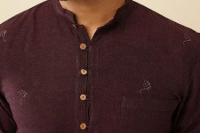 Ekansh . एकांश | Handwoven Cotton - Wine Kurta