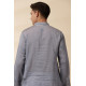 shop Handwoven - Grey Man Chanderi Chikan Kurta 