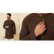 shop Handwoven Cotton - Dark Brown Cotton Kurta