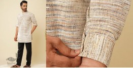 Ekansh . एकांश | Handwoven Cotton - Grey Textured Kurta
