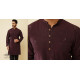 shop Handwoven Cotton - Wine Kurta