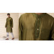 shop Handwoven - Green Men Chanderi Chikankari Kurta 