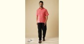shop handloom cotton - Pink Handwoven Zari Motif Shirt