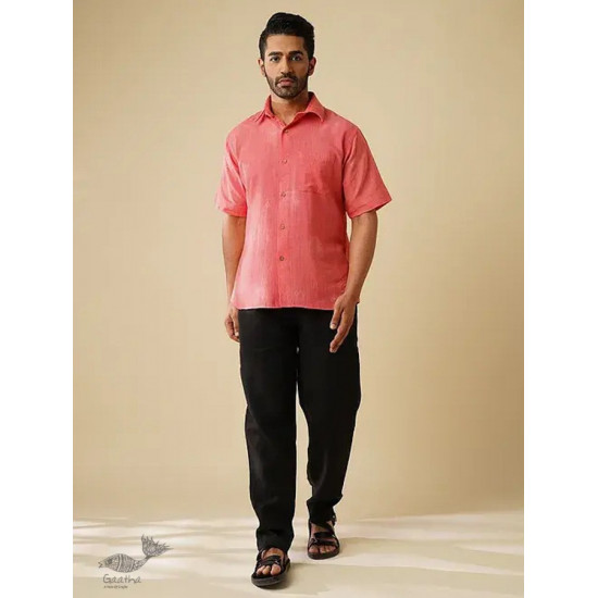 shop handloom cotton - Pink Handwoven Zari Motif Shirt