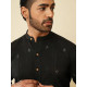 shop handloom cotton -Black Men's Handwoven Cotton Shirt