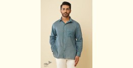 Ekansh . एकांश | Handloom Cotton - Grey Men's Handwoven Shirt