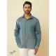 shop handloom cotton - Grey Men's Handwoven Shirt