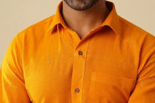 Ekansh . एकांश | Handloom Cotton - Yellow Handwoven Men's Shirt