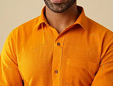 Ekansh . एकांश | Handloom Cotton - Yellow Handwoven Men's Shirt