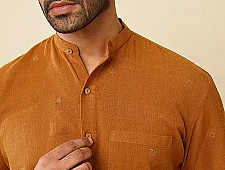 Ekansh . एकांश | Handloom Cotton - Mustard Handwoven Men's Shirt