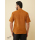 shop handloom cotton - Mustard Handwoven Men's Shirt