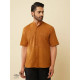 shop handloom cotton - Mustard Handwoven Men's Shirt