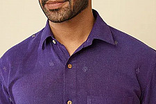 Ekansh . एकांश | Handloom Cotton - Purple Handwoven Men's Shirt