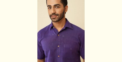 Ekansh . एकांश | Handloom Cotton - Purple Handwoven Men's Shirt