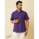 shop handloom cotton - Wine Handwoven Men's Shirt