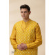 shop Yellow Chanderi Men Jacket & Kurta Set