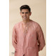 shop  Peach Chanderi Men Sadri & Kurta Set 