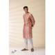 shop  Peach Chanderi Men Sadri & Kurta Set 