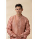 shop  Peach Chanderi Men Sadri & Kurta Set 