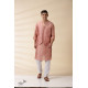 shop  Peach Chanderi Men Sadri & Kurta Set 