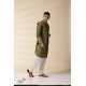 shop  Green Chanderi Men Nehru Jacket & Kurta Set 