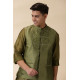 shop  Green Chanderi Men Nehru Jacket & Kurta Set 