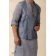 shop Grey Chanderi Men's Achkan Jacket & Kurta Set 