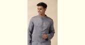shop Grey Chanderi Men's Achkan Jacket & Kurta Set 