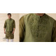 shop  Green Chanderi Men Nehru Jacket & Kurta Set 