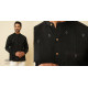 shop handloom cotton -Black Men's Handwoven Cotton Shirt