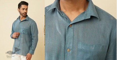 Ekansh . एकांश | Handloom Cotton - Grey Men's Handwoven Shirt