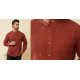 shop handloom cotton - Maroon Handwoven Man's Shirt