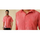 shop handloom cotton - Pink Handwoven Zari Motif Shirt